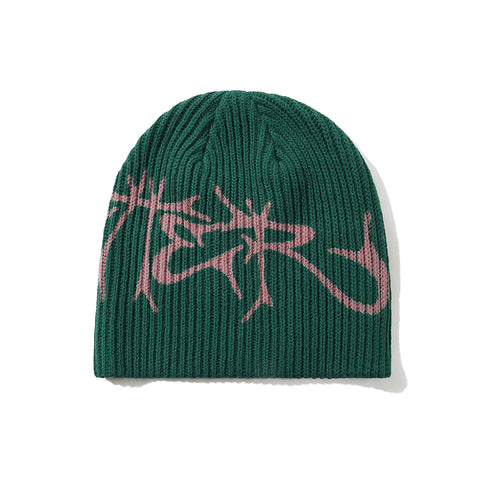 Butter Scrawling Skully Beanie Bonnet - Forest - Streetart.fr