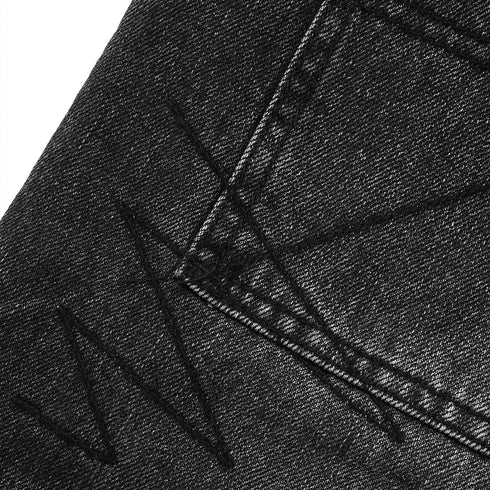 Butter Stitch Denim Jeans Pantalon - Distressed Grey - Streetart.fr