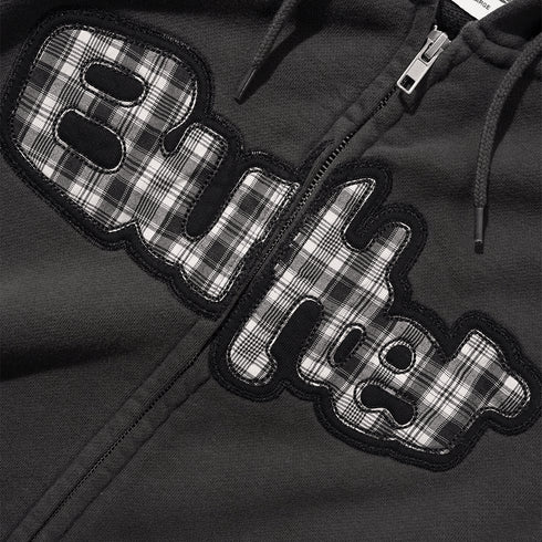 Butter Strech Zip-Thru Hood - Washed Black — vue 2