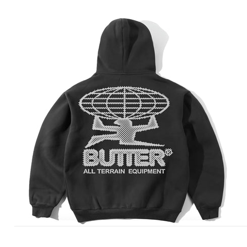 Butter Terrain Pullover Hood Sweat A Capuche - Washed Black - Streetart.fr