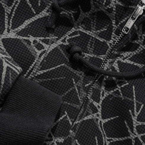 Butter Thorn Camo Waffle Zip-Thru Hood - Black - Streetart.fr