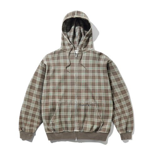 Butter Waffle Zip - Thru Hood Sweat A Capuche Zip - Plaid - Streetart.fr