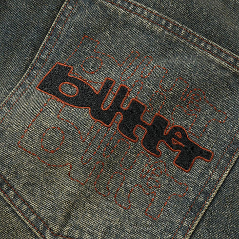 Butter Warped Denim Jeans Pantalon - Dirty Wash Indigo - Streetart.fr