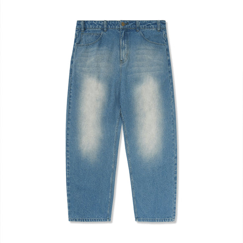 Butter Warped Denim Jeans Pantalon - Washed Mid Blue - Streetart.fr