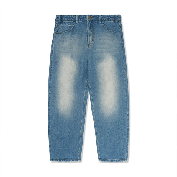 Butter Warped Denim Jeans Pantalon - Washed Mid Blue - Streetart.fr