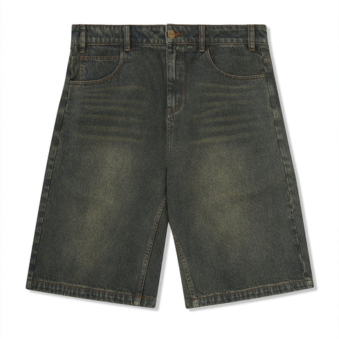 Butter Warped Denim Shorts - Diry Wash Indigo - Streetart.fr