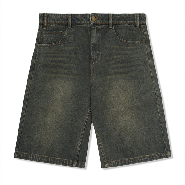 Butter Warped Denim Shorts - Diry Wash Indigo - Streetart.fr
