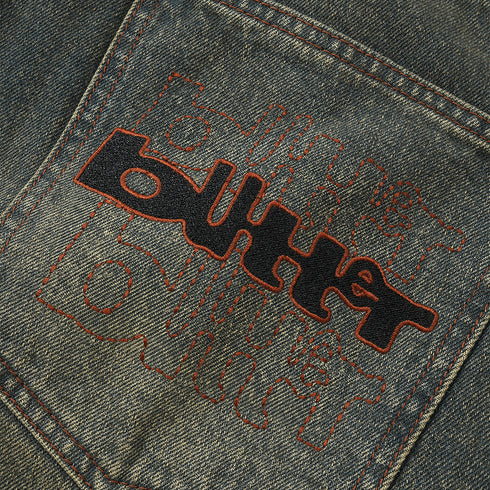 Butter Warped Denim Shorts - Diry Wash Indigo - Streetart.fr