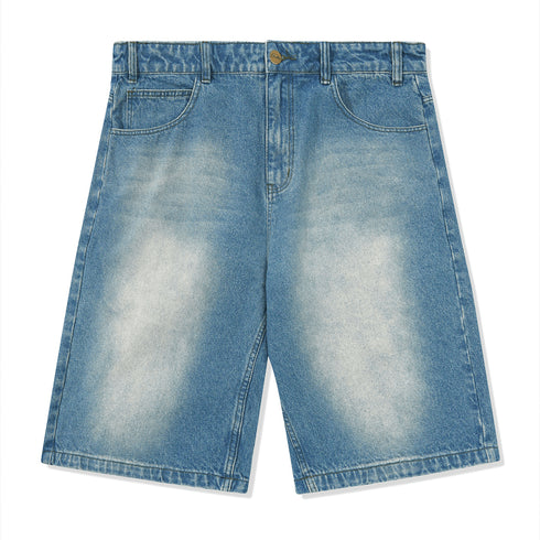 Butter Warped Denim Shorts - Washed Mid Blue - Streetart.fr