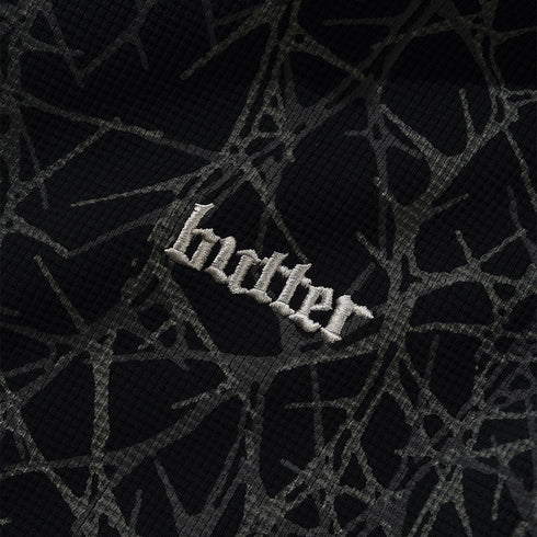 Butter Thorn Camo Waffle Zip-Thru Hood - Black