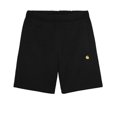 Carhartt Chase Sweat Short - Black / Gold - Streetart.fr