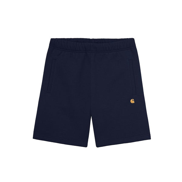Carhartt Chase Sweat Short - Dark Navy / Gold - Streetart.fr