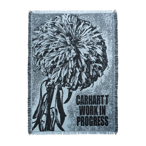 Carhartt Chrysanthemum Woven Blanket Misty Sky / Black - Streetart.fr