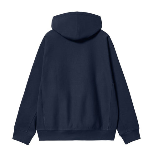 Carhartt Hooded American Script Sweat A Capuche - Air Force Blue - Streetart.fr
