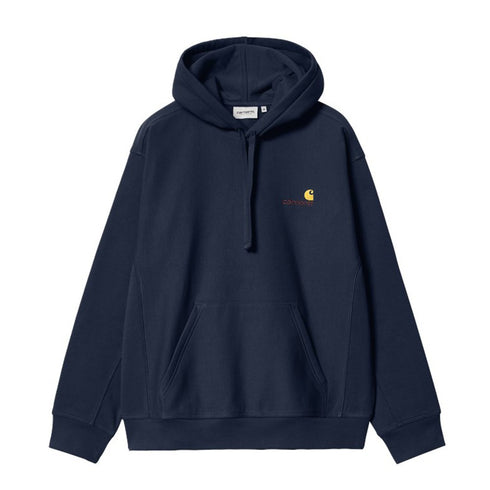 Carhartt Hooded American Script Sweat A Capuche - Air Force Blue - Streetart.fr