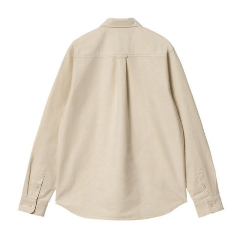 Carhartt L/S C Logo Shirt Chemise - Cornsilk / White - Streetart.fr