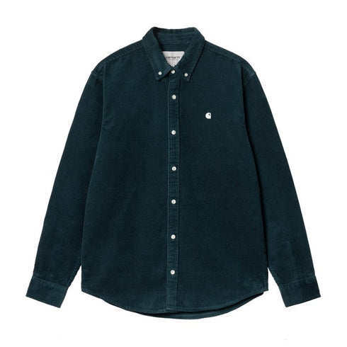 Carhartt L/S Madison Cord Ls Shirt Duck Blue / Wax - Streetart.fr
