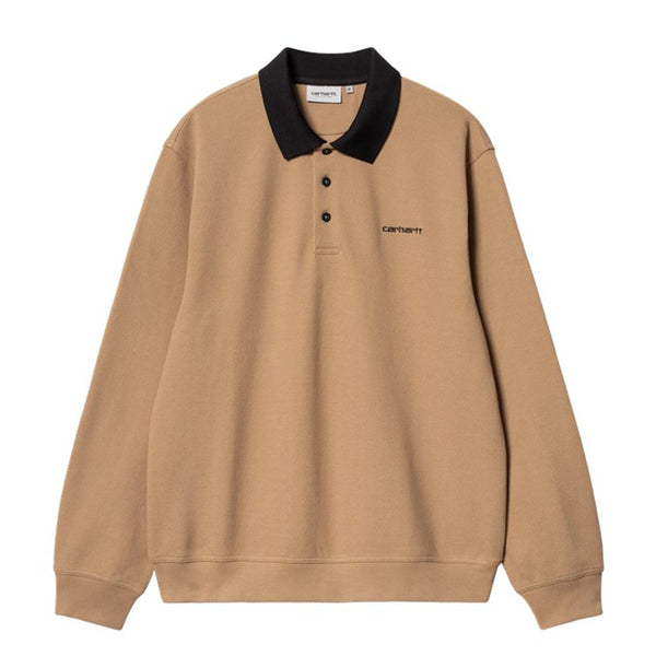 Carhartt L/S Vance Rugby Shirt Polo - Peanut / Black - Streetart.fr
