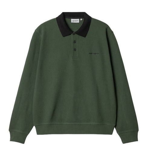 Carhartt L/S Vance Rugby Shirt Polo Sycamore - Tree / Black - Streetart.fr