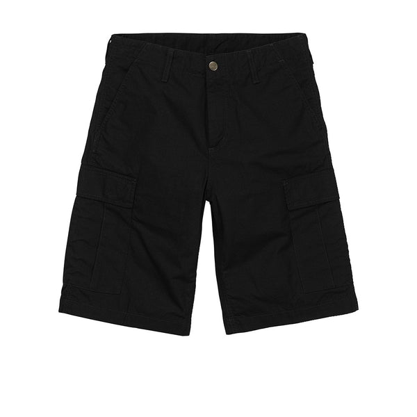 Carhartt Regular Cargo Short - Black Rinsed - Streetart.fr