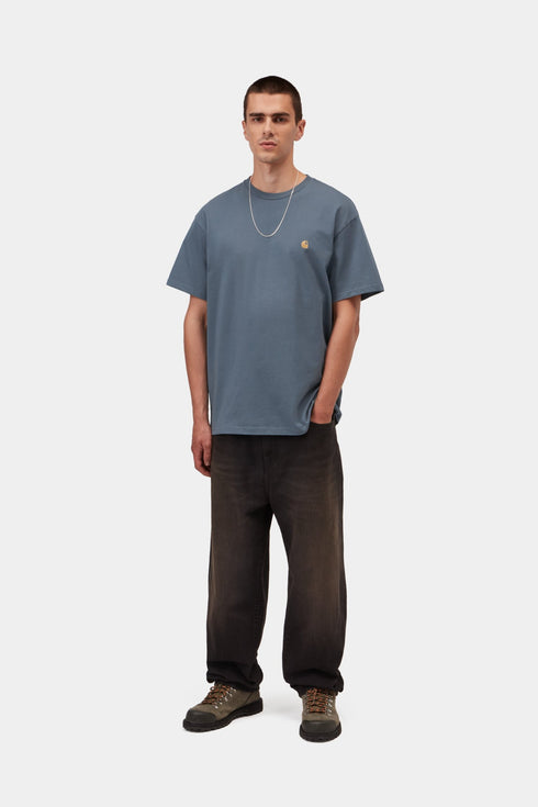 Carhartt S/S Chase T-Shirt - Icesheet / Gold - I026391_3XF_XX