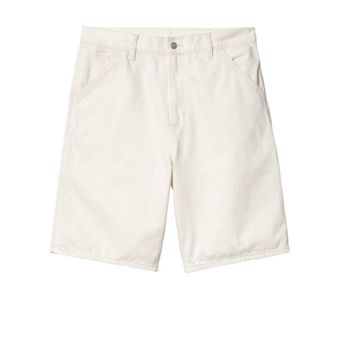 Carhartt Single Knee Short - White Rinsed - Streetart.fr