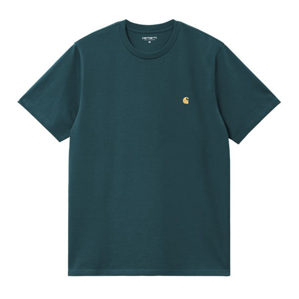 Carhartt S/S Chase T-Shirt Duck Blue / Gold - Streetart.fr