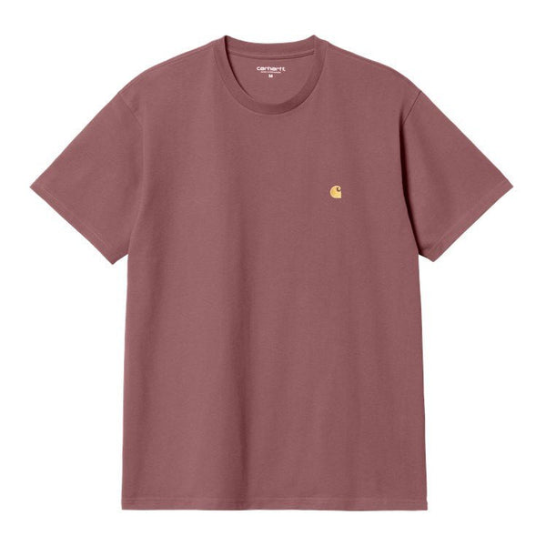 Carhartt S/S Chase T-Shirt - Dusty Fuchsia / Gold - Streetart.fr