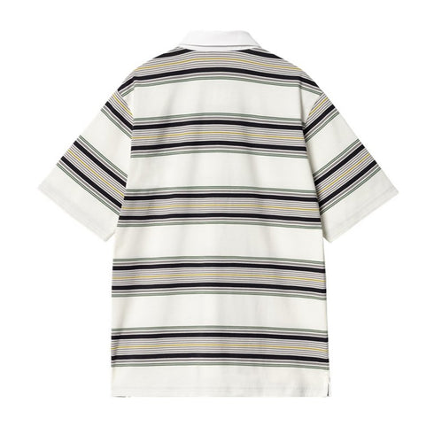 Carhartt S/S Gaines Rugby Shirt Chemise - Gaines Stripe Wax - Streetart.fr