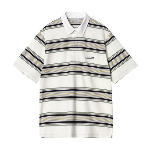 Carhartt S/S Gaines Rugby Shirt Chemise - Gaines Stripe Wax - Streetart.fr