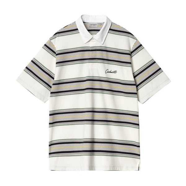 Carhartt S/S Gaines Rugby Shirt Chemise - Gaines Stripe Wax - Streetart.fr