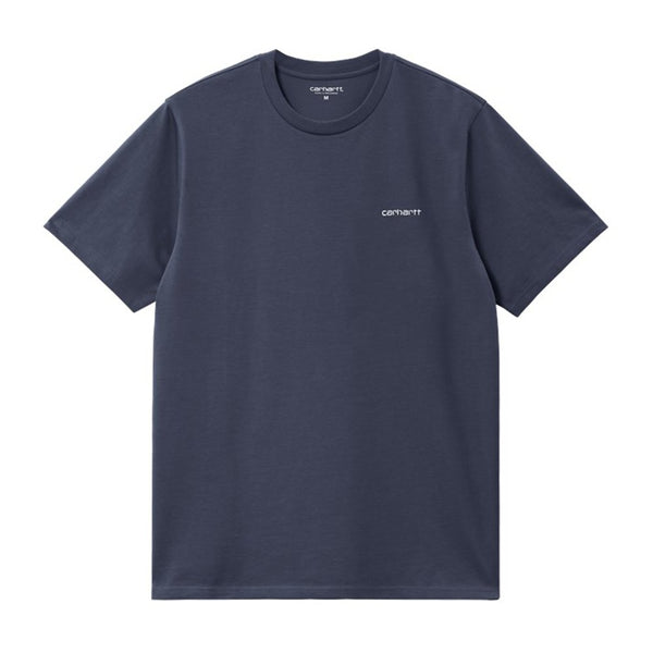 Carhartt S/S Script Embroidery T-Shirt Air Force Blue / White - Streetart.fr