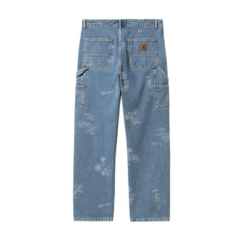 Carhartt W' Stamp Pant Stamp Print - Blue Bleached - Streetart.fr
