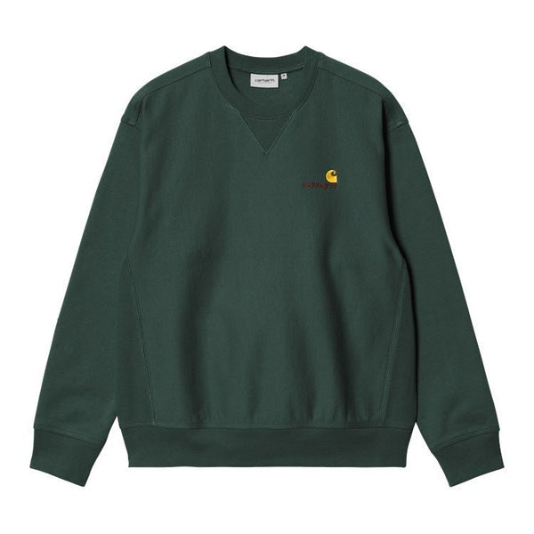Carhartt Wip American Script Sweatshirt - Kale Green - Streetart.fr