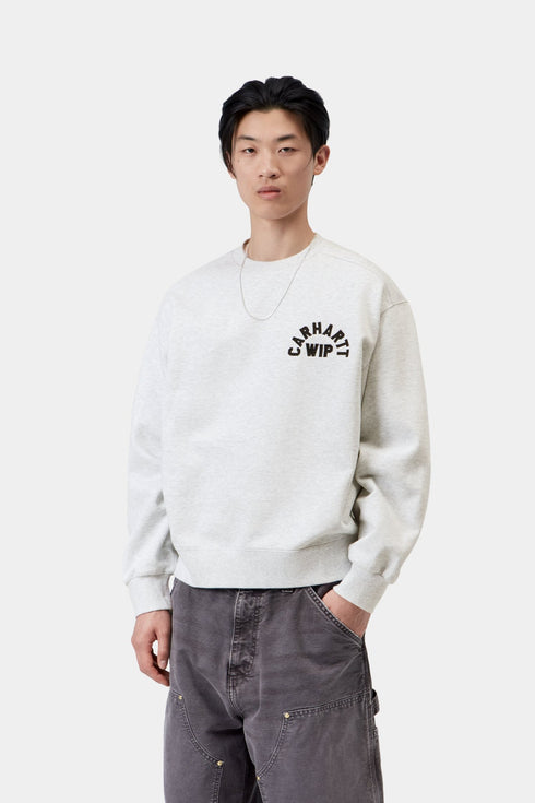 Carhartt Wip Arch Script Sweat - Ash Heather / Dark Navy Stone Washed - I037266_11T_06