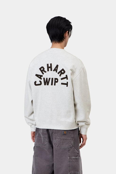Carhartt Wip Arch Script Sweat - Ash Heather / Dark Navy Stone Washed - I037266_11T_06