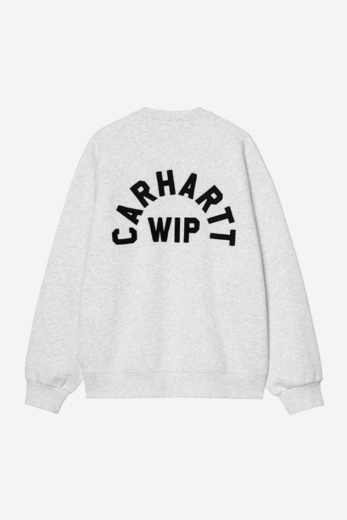 Carhartt Wip Arch Script Sweat - Ash Heather / Dark Navy Stone Washed - I037266_11T_06