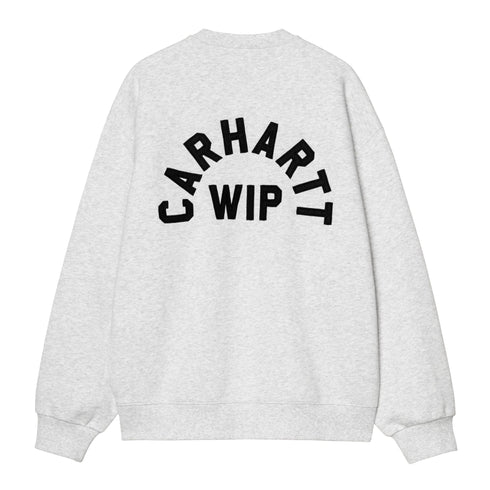 Carhartt WIP Arch Script Sweat - Ash Heather / Dark Navy Stone Washed - Streetart.fr