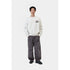 Carhartt WIP Arch Script Sweat - Ash Heather / Dark Navy Stone Washed - Streetart.fr