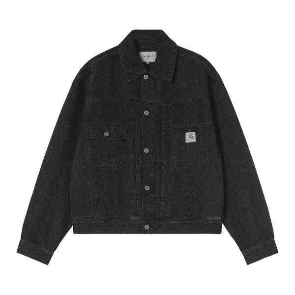 Carhartt WIP Belmar Jacket - Snake Camo / Black Heavy Stone Wash - Streetart.fr