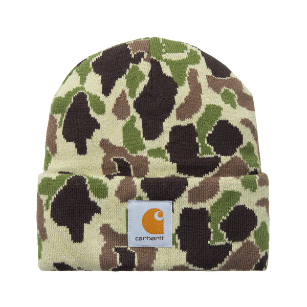 Carhartt WIP Camo Duck Beanie - Camo Duck Jacquard Green - Streetart.fr