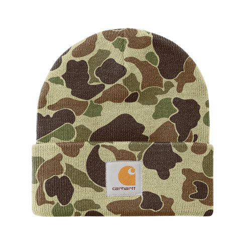 Carhartt WIP Camo Duck Beanie - Camo Duck Jacquard Green - Streetart.fr
