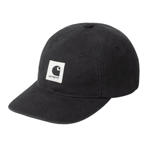 Carhartt WIP Canvas Cap - Black Stone Washed - Streetart.fr