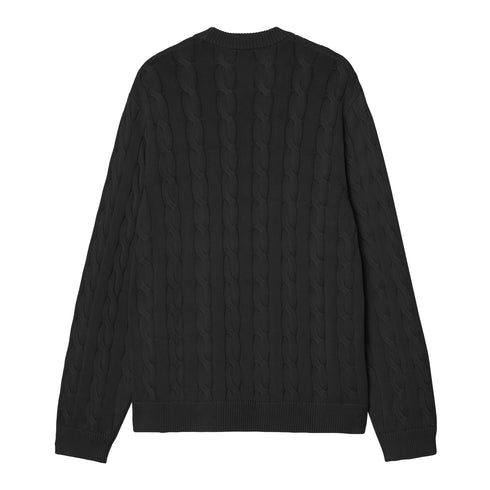 Carhartt WIP Carter Sweat - Black Garment Dyed - Streetart.fr