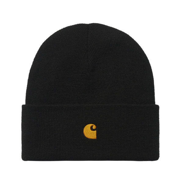 Carhartt WIP Chase Beanie - Black / Gold - Streetart.fr