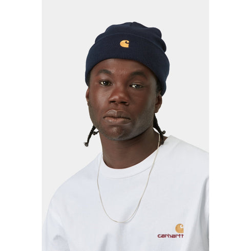 Carhartt WIP Chase Beanie - Dark Navy / Gold - Streetart.fr