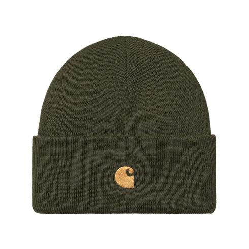 Carhartt WIP Chase Beanie - Olive / Gold - Streetart.fr