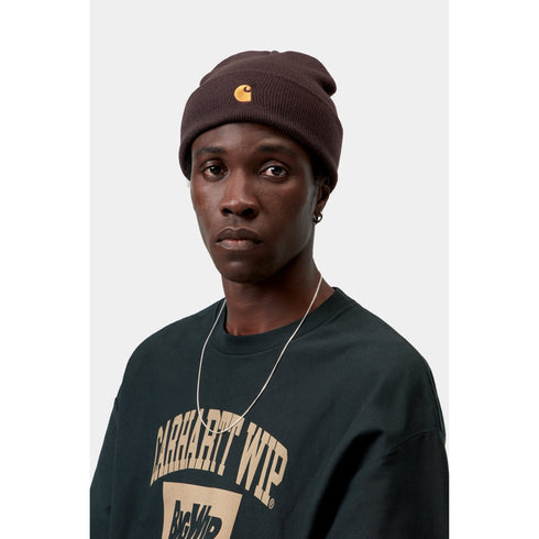 Carhartt WIP Chase Beanie - Palisander / Gold - Streetart.fr