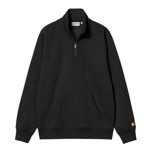 Carhartt WIP Chase Neck Zip - Sweat Black / Gold - Streetart.fr