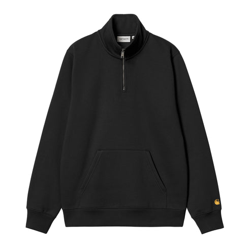 Carhartt WIP Chase Neck Zip - Sweat Black / Gold - Streetart.fr
